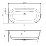 Galatea Design Wallup Wanna 160x75 z lewej biały mat GWWAL/L160.GMB.WH
