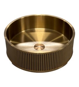  Galatea Design Circle 2 Umywalka stalowa stawiana Ø40 z korkiem klik-klak Brushed Rose Gold PVD GD5515RG WYPRZEDAŻ EKSPOZYCJI!!