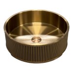   Galatea Design Circle 2 Umywalka stalowa stawiana Ø40 z korkiem klik-klak Brushed Rose Gold PVD GD5515RG WYPRZEDAŻ EKSPOZYCJI!!
