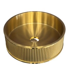   Galatea Design Circle 2 Umywalka stalowa stawiana Ø40 z korkiem klik-klak Brushed Gold PVD GD5515SR PROMOCJA JESIENNA!! W MAGAZYNIE!!