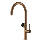 Gessi Vita Bateria zlewozmywakowa jednouchwytowa warm bronze brushed 60720.726/HOT-COLD