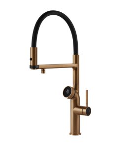 Gessi Vita Bateria zlewozmywakowa jednouchwytowa warm bronze brushed 60722.726/HOT-COLD