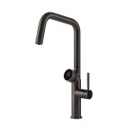 Gessi Vita Bateria zlewozmywakowa jednouchwytowa black metal brushed 60721.707/HOT-COLD