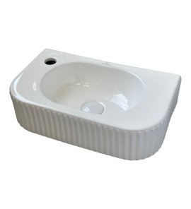   Galatea Design Belang Umywalka 45x27 z korkiem klik klak biały połysk GDW117GW 