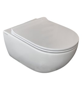 Flaminia App Wc wiszący bez kołnierza 54x36 cm z deską wolnoopadającą Biały AP118G+QKCW09