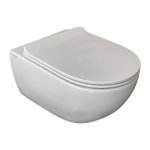 Flaminia App Wc wiszący bez kołnierza 54x36 cm z deską wolnoopadającą Biały AP118G+QKCW09