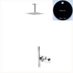 Bruma Royale Zestaw termostatyczny natryskowy podtynkowy z deszczownicą sufitową 250x250 mm i słuchawką prysznicową Night Sky 1927921NS