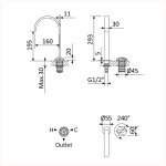 Bruma Utopia Bateria umywalkowa 2-otworowa z korkiem Click-Clack Sunset 1838811SS