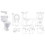  Burlington Guild Miska bezrantowa ze spłuczką 69,3x44 biały GU6115CW+GU7005CW W MAGAZYNIE!!