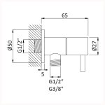 Bruma Przyłącze kątowe węża z zaworem 3/8" Morning Mist 1252801MM