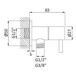 Bruma Przyłącze kątowe węża z zaworem 1/2" Chrom 1252001CR