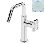 Bruma Navy Bateria bidetowa jednootworowa z korkiem Click-Clack Pure White 1900211PW