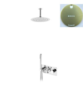 Bruma Navy Zestaw natryskowy termostatyczny z deszczownicą sufitową Ø 250 mm i słuchawką prysznicową Sunrise 1907921SR