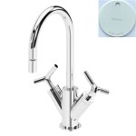 Bruma Genesi Bateria bidetowa 2-uchwytowa z korkiem Click-Clack Pure White 1910211PW
