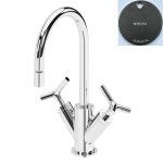 Bruma Genesi Bateria bidetowa 2-uchwytowa z korkiem Click-Clack Gunmetal 1910211MG