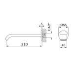Bruma ZenR Wylewka do wanny 210 mm Chrom 1456421CR