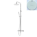 Bruma Breeze Zestaw natryskowy ścienny z deszczownicą Ø 300 mm Pure White 1686531PW