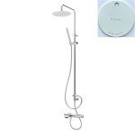 Bruma Breeze Zestaw wannowo-natryskowy Ø 250 mm naścienny Pure White 1682661PW