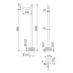 Bruma Adamastor Bateria umywalkowa wolnostojąca bez korka Gunmetal 3013502MG