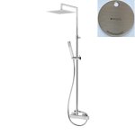 Bruma Adamastor Zestaw natryskowy naścienny z deszczownicą 250x250 mm na ramieniu ściennym Morning Mist 3012762MM