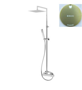 Bruma Adamastor Zestaw natryskowy naścienny z deszczownicą 250x250 mm na ramieniu ściennym Sunrise 3012762SR