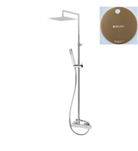 Bruma Adamastor Zestaw natryskowy naścienny z deszczownicą 250x250 mm na ramieniu ściennym Sunset 3012762SS