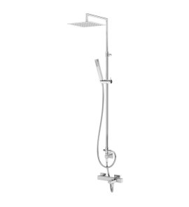 Bruma Adamastor Zestaw wannowo-natryskowy naścienny z deszczownicą 250x250 mm na ramieniu ściennym Chrom 3012662CR