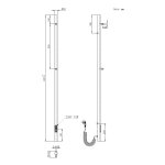   Galatea Design Stick Grzejnik elektryczny 140,5 cm brushed gold PVD GD1405BRG W MAGAZYNIE!!