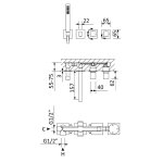 Bruma Adamastor Bateria wannowo-natryskowa podtynkowa z zestawem prysznicowym Morning Mist 3014601MM