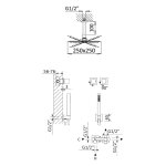 Bruma Adamastor Zestaw natryskowy podtynkowy 250x250 mm z ramieniem sufitowym i słuchawką prysznicową Chrom 3016632CR