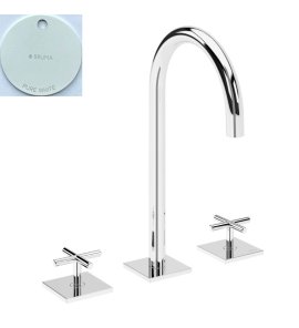 Bruma Hera Bateria umywalkowa 3-otworowa bez korka Pure White 1068800PW