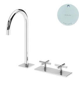 Bruma Hera Bateria umywalkowa 3-otworowa bez korka Pure White 1062300PW