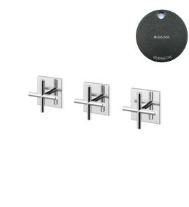 Bruma Hera Bateria natryskowa 3-otworowa podtynkowa 3-drożna Gunmetal 1063102MG