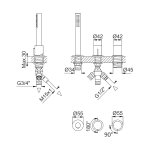 Bruma Avalon Bateria natryskowa nablatowa 3-otworowa Chrom 1893001CR
