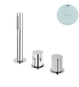Bruma Avalon Bateria natryskowa nablatowa 3-otworowa Pure White 1893000PW
