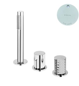 Bruma Avalon Bateria natryskowa nablatowa 3-otworowa Pure White 1893001PW