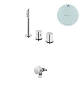 Bruma Avalon Bateria wannowo-natryskowa nablatowa z napełnianiem przez przelew Pure White 1895201PW