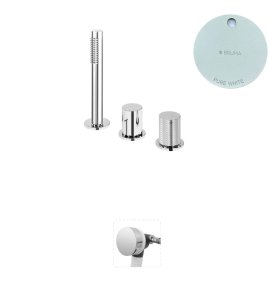 Bruma Avalon Bateria wannowo-natryskowa nablatowa z napełnianiem przez przelew Pure White 1892002PW