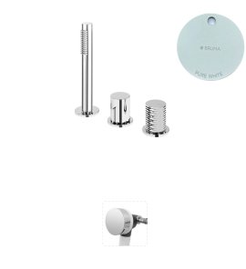 Bruma Avalon Bateria wannowo-natryskowa nablatowa z napełnianiem przez przelew Pure White 1892003PW
