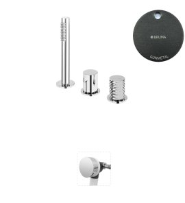 Bruma Avalon Bateria wannowo-natryskowa nablatowa z napełnianiem przez przelew Gunmetal 1892003MG