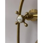   Galatea Design Retro Bateria wannowa ścienna z zestawem prysznicowym brushed gold GDT8BRG