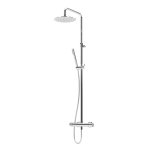 Bruma Avalon Bateria natryskowa ścienna z deszczownicą na ramieniu Ø 250 mm i słuchawką prysznicową Chrom 1892707CR