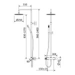 Bruma Avalon Bateria natryskowa ścienna z deszczownicą na ramieniu Ø 250 mm i słuchawką prysznicową Pure White 1893401PW