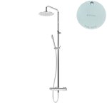 Bruma Avalon Bateria natryskowa ścienna z deszczownicą na ramieniu Ø 250 mm i słuchawką prysznicową Pure White 1892707PW