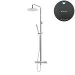 Bruma Avalon Bateria natryskowa ścienna z deszczownicą na ramieniu Ø 250 mm i słuchawką prysznicową Gunmetal 1892707MG