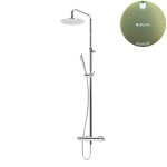 Bruma Avalon Bateria natryskowa ścienna z deszczownicą na ramieniu Ø 250 mm i słuchawką prysznicową Sunrise 1892707SR