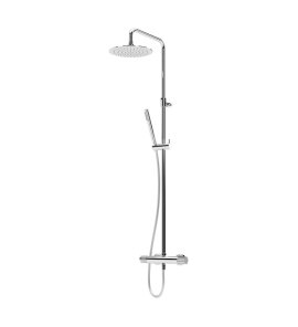 Bruma Avalon Bateria natryskowa ścienna z deszczownicą na ramieniu Ø 250 mm i słuchawką prysznicową Chrom 1893401CR