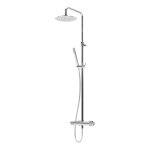 Bruma Avalon Bateria natryskowa ścienna z deszczownicą na ramieniu Ø 250 mm i słuchawką prysznicową Chrom 1893401CR