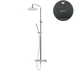 Bruma Avalon Bateria natryskowa ścienna z deszczownicą na ramieniu Ø 250 mm i słuchawką prysznicową Gunmetal 1893401MG