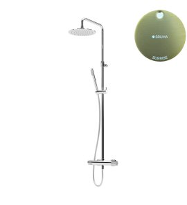 Bruma Avalon Bateria natryskowa ścienna z deszczownicą na ramieniu Ø 250 mm i słuchawką prysznicową Sunrise 1893401SR
